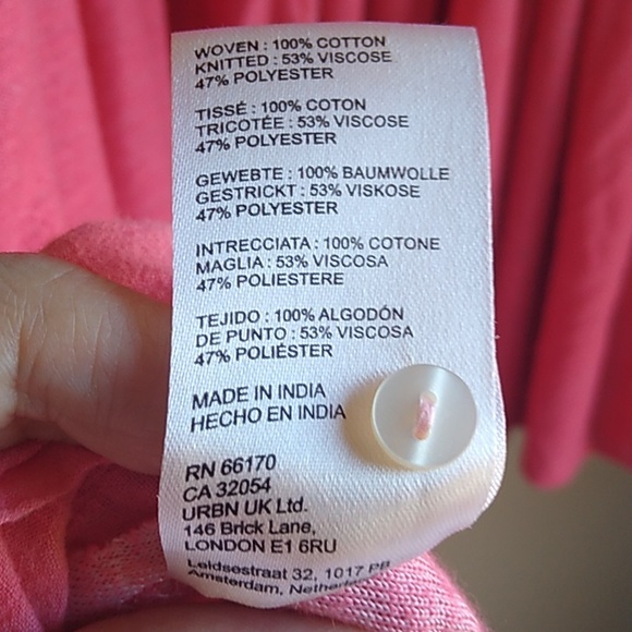 Free People Oversized Flowy Gossy Boho Tunic Pink Distressed cotton Top Size L, - Picture 10 of 10